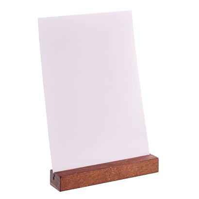 Card holder wood 150 mm | brown  | straight insertion slot  | stained 