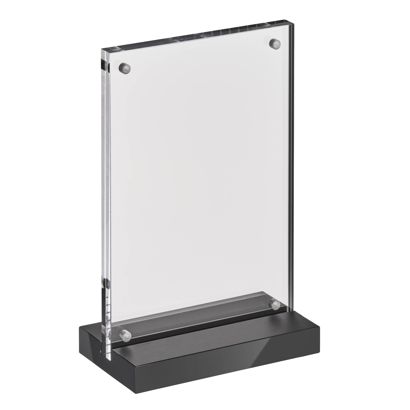 Magnetický stojan ve tvaru T s černým matným podstavcem A6 - 105 x 148 mm  | Formát na výšku 