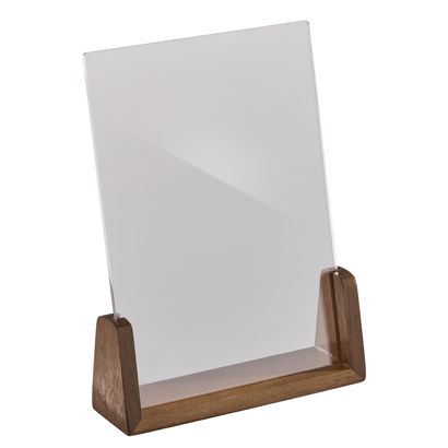Menu holder wood LignoLine portrait | A5 | walnut wood, acrylic (PMMA)