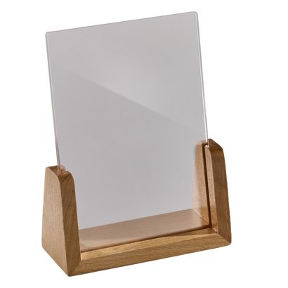 Menu holder wood LignoLine portrait | A6 | beech wood, acrylic (PMMA)