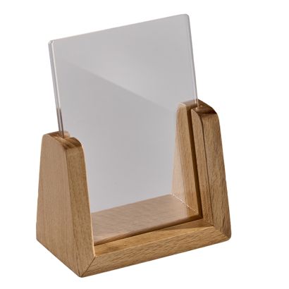 Menu holder wood LignoLine portrait | A7 | beech wood, acrylic (PMMA)