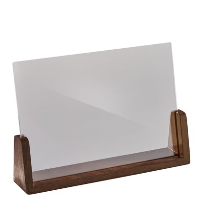 Menu holder wood LignoLine landscape | A5 | walnut wood, acrylic (PMMA)