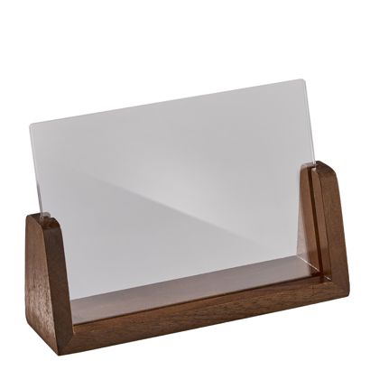 Menu holder wood LignoLine landscape | A6 | walnut wood, acrylic (PMMA)