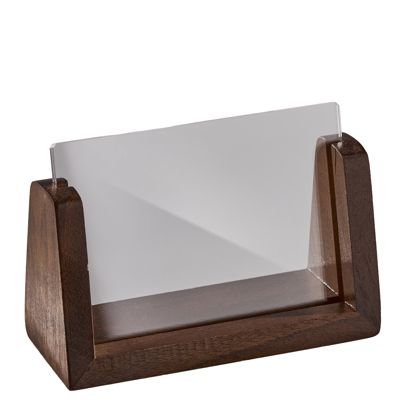 Menu holder wood LignoLine landscape | A7 | walnut wood, acrylic (PMMA)