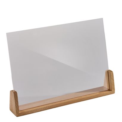 Menu holder wood LignoLine landscape | A4 | beech wood, acrylic (PMMA)