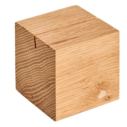 Card holder SQUARE
 angled insertion slot | 60 x 60 mm | oak wood | oiled