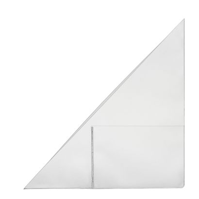 Trojúhelníkové kapsy s kapsou na vizitky, samolepicí, PP folie, transparentní 170 x 170 mm – vpravo 