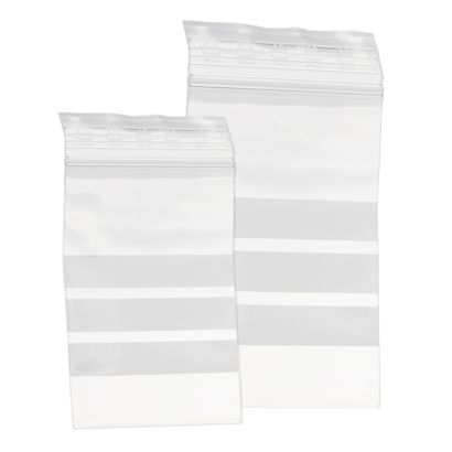 Zip lock bags, with labelling strips, PE foil 