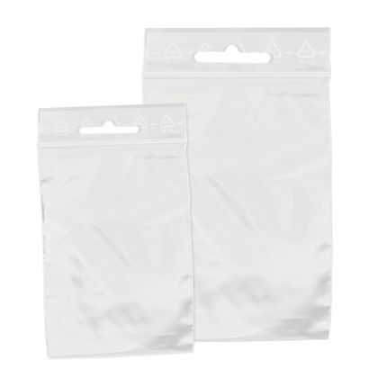 Zip lock bags, with euro hole, PE foil 