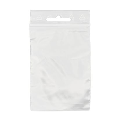 Zip lock bags, with euro hole, PE foil 50 µm | 70 x 100 mm 