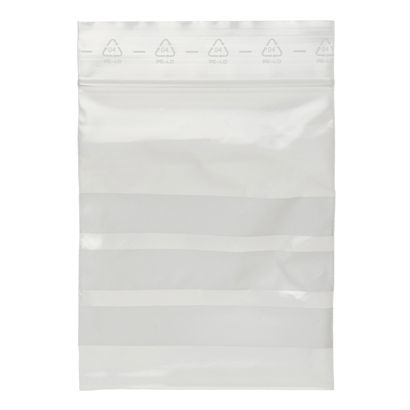 Zip lock bags, with labelling strips, PE foil 70 x 100 mm | 90 µm | with labeling strip