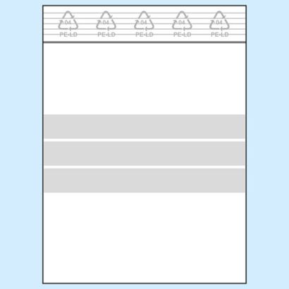 Zip lock bags, with labelling strips, PE foil 90 x 110 mm | 50 µm
