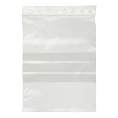Zip lock bags, with labelling strips, PE foil 115 x 155 mm | 50 µm | with labeling strip