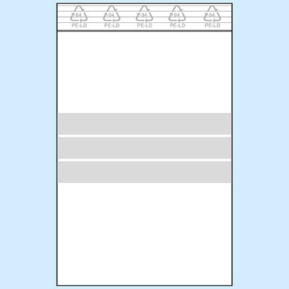 Zip lock bags, with labelling strips, PE foil 120 x 170 mm | 50 µm