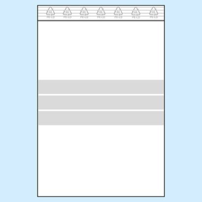 Zip lock bags, with labelling strips, PE foil 160 x 220 mm | 90 µm
