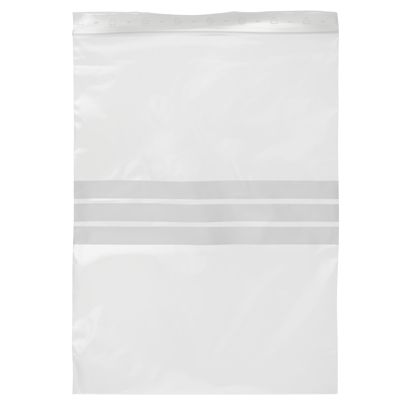 Zip lock bags, with labelling strips, PE foil 300 x 400 mm | 50 µm | with labeling strip