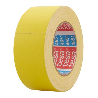 Prémiová tkaná páska tesa 4651, s plastovou povrchovou vrstvou 50 mm | žlutá 