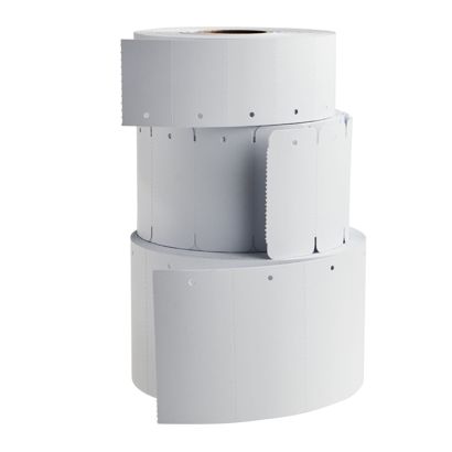Cardboard labels on roll 