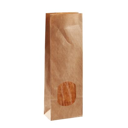 Block bottom paper bags with window 