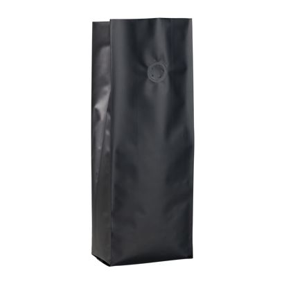 Gusseted bags with aroma valve, black 