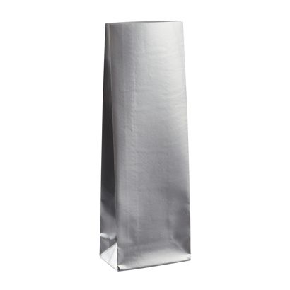 Sáček s blokovým dnem stříbrný 70 x 40 x 205 mm 