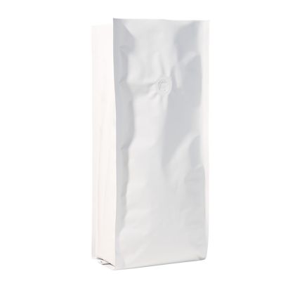 Coffee bag with aroma valve, white 375 x 140 mm