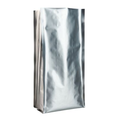 Sáček na kávu se zesíleným dnem, stříbrný 420 x 170 mm
