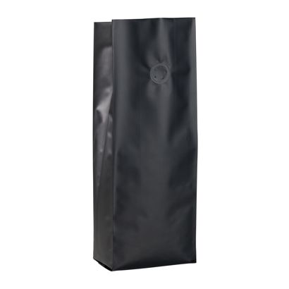 Gusseted bags with aroma valve, black 330 x 105 mm 