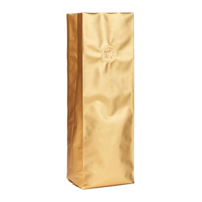 Gusseted bags with aroma valve, gold 