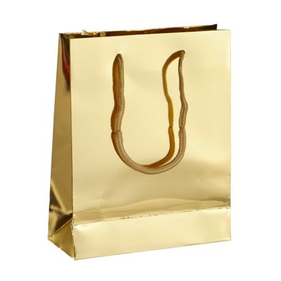 Gift bag, glossy gold  | 20 x 25 x 8 cm 