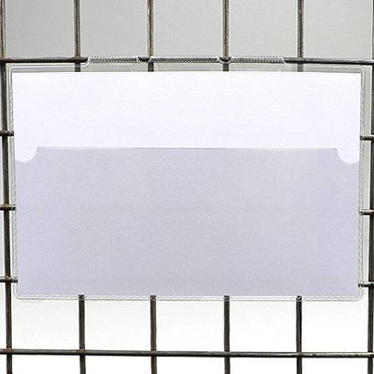 Labelling pockets for pallet cages, with clamps 