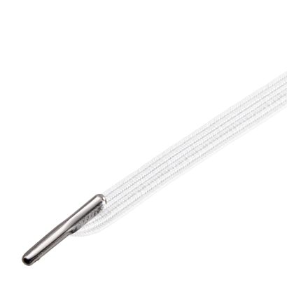 Flat elastic cord with two metal ends white | 230 mm