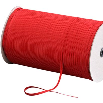 Flat elastic band 5 mm red  | 500 m