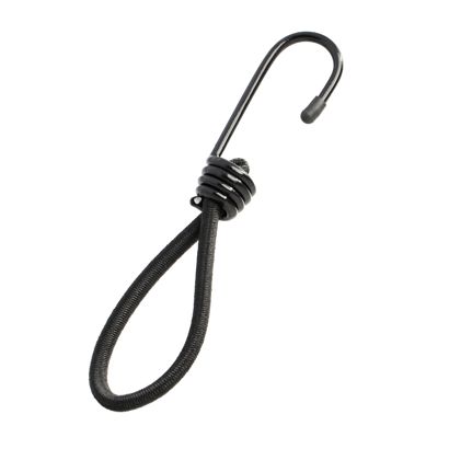 Napínací smyčky extra silné, 170 mm, s kovovým hákem, černé 