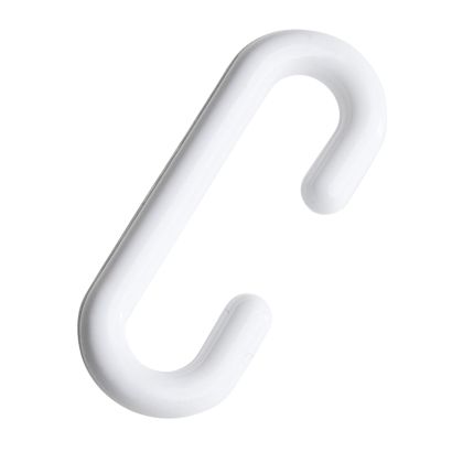 C-hooks, 38 mm long, white plastic null
