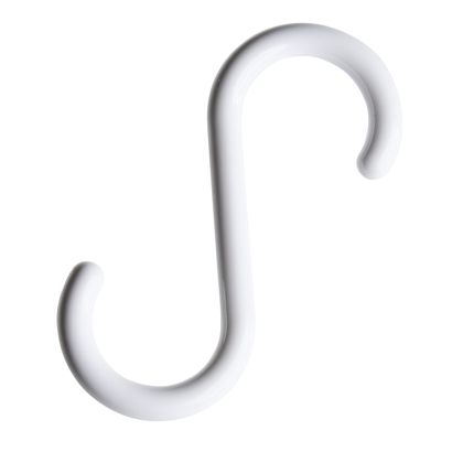 S-hooks, 55 mm long, white plastic null