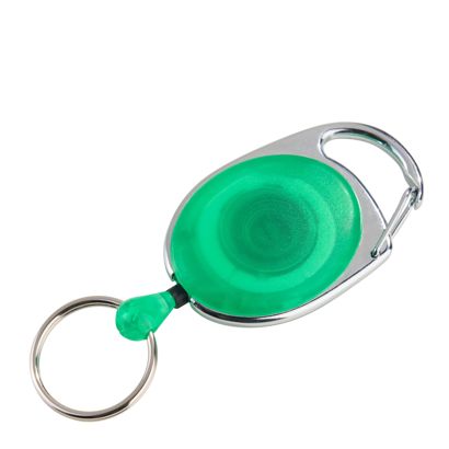 Retractable key ring green|transparent 