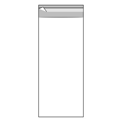 Bags with flap, OPP foil, recloseable, transparent 100 x 250 mm