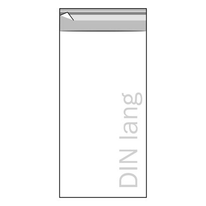 Bags with flap, OPP foil, recloseable, transparent 115 x 220 mm - 1/3 A4