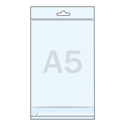 Header bags, OPP foil 30 micron 155 x 215 mm