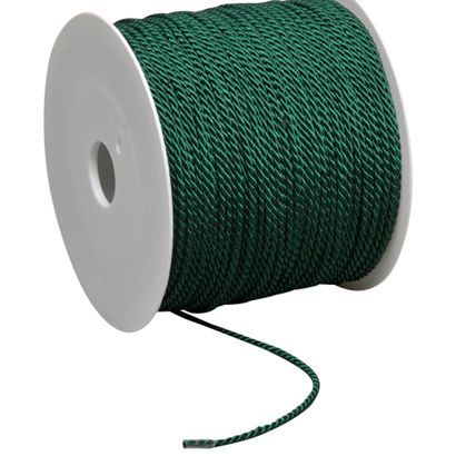 Atlasové šňůrky na cívce, 2 mm x 100 m, Viskóza tmavě zelená 