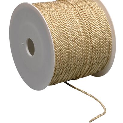 Atlasové šňůrky na cívce, 2 mm x 100 m, Viskóza béžová 