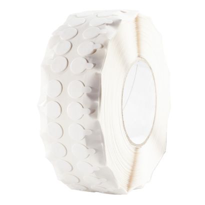 Double-sided pure acrylic adhesive discs, 0.5 mm thick, permanent/permanent 15 mm | 3.000 pce