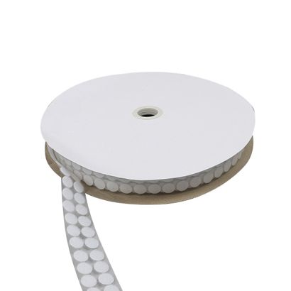 Hook and loop dots roll, loop  | 13 mm | white 
