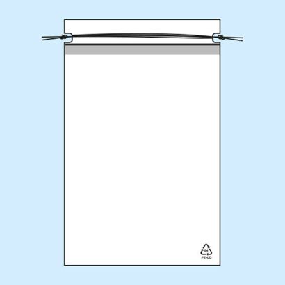 Drawstring bags, PE foil 50 micron 150 x 210 mm