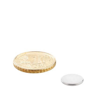Kotoučové magnety z neodymu 10 mm x 1 mm   | N35, axiální (paralelně k výšce) 