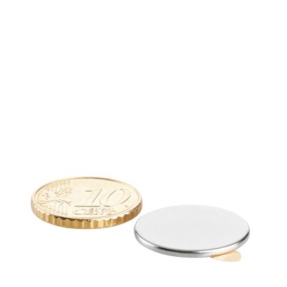 Kotoučové magnety z neodymu, samolepicí 20 mm x 1,5 mm  | stříbrná  | 3M 467 