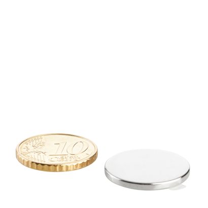 Kotoučové magnety z neodymu, samolepicí 20 mm x 2 mm  | stříbrná  | 3M 4920 