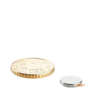 Kotoučové magnety z neodymu, samolepicí 9,5 mm x 1,5 mm  | stříbrná  | 3M 467 