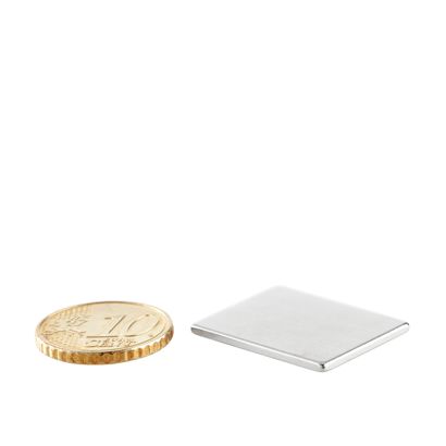 Block magnets neodymium, nickel-plated 25 x 19 mm | 1,5 mm